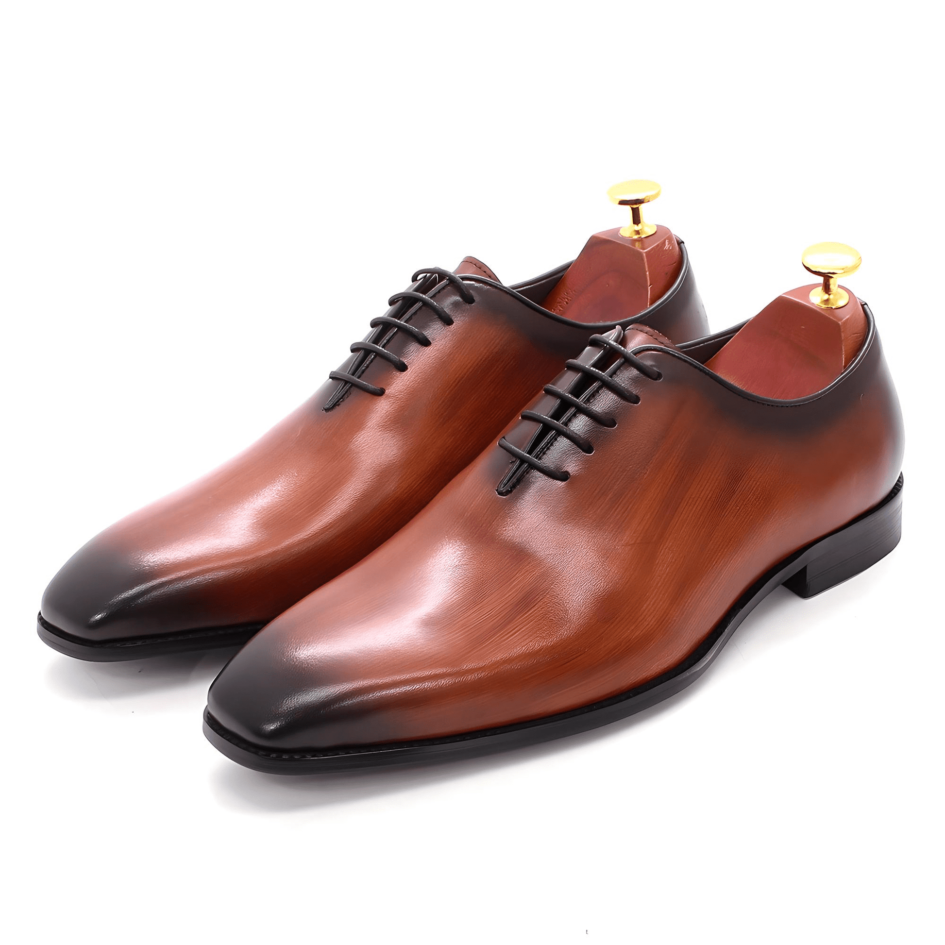 Italian Carved Leather Shoes Handmade Goodyear Leather Shoes Men - Sukazo Prime
